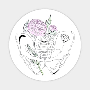 peony and bones Magnet